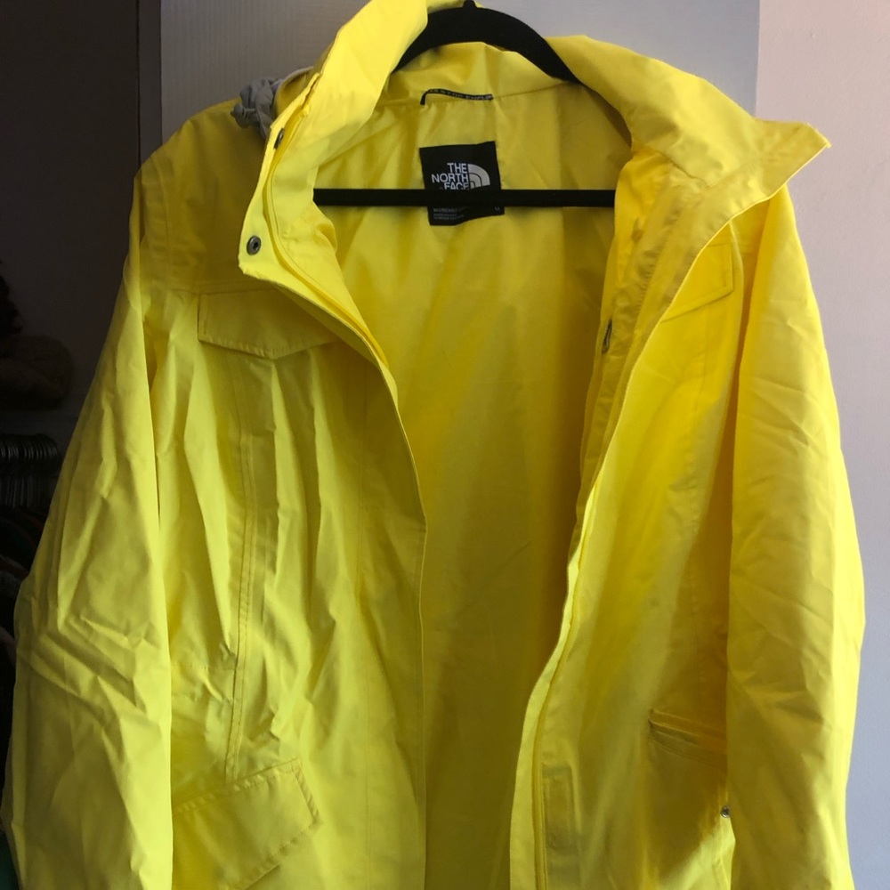 The north face yellow rain jacket